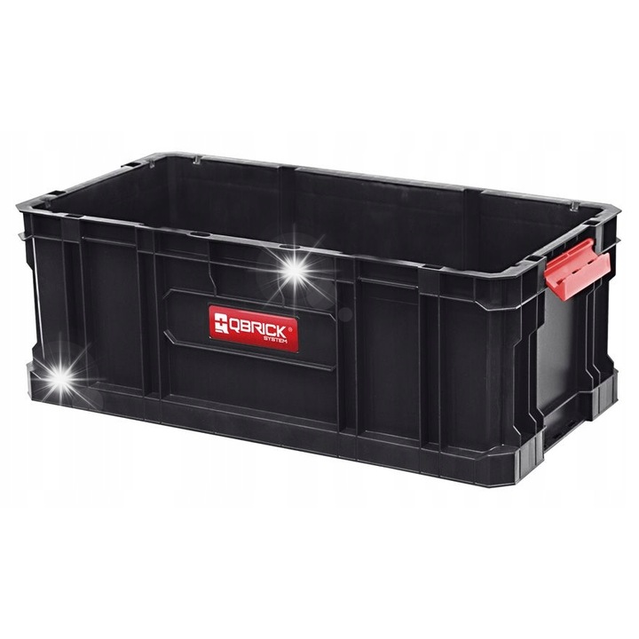 Qbrick System Two Box 200 szerszámosláda, 530x295x190mm, fekete, nagy kapacitású