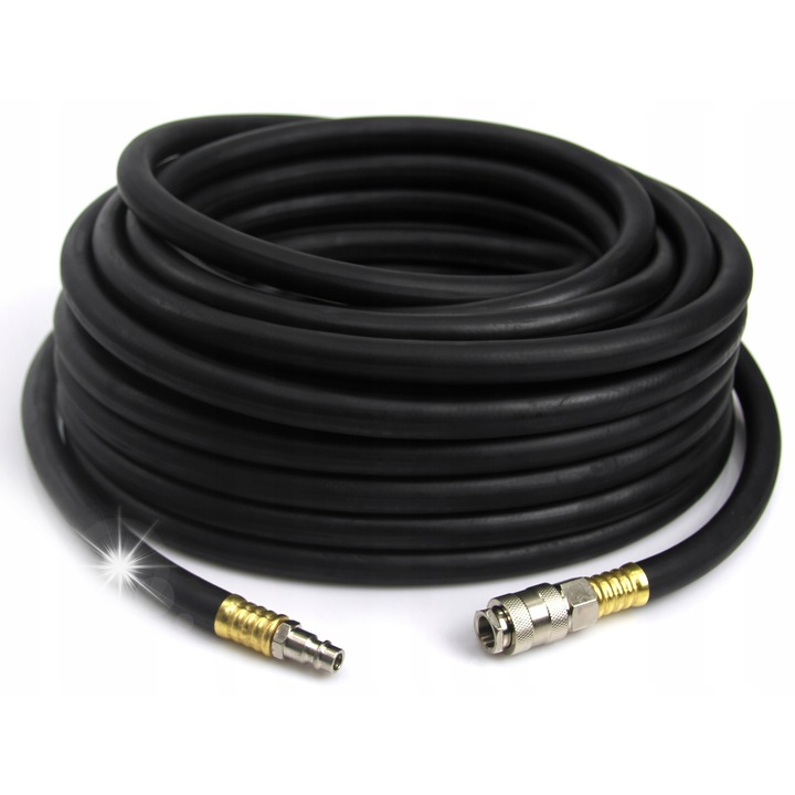 Furtun pneumatic, Tagred, 15m, Pentru compresor, Negru