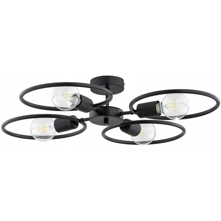 Висяща лампа Ring, метал, черна, 20x60см, с фасунга E27, полски продукт