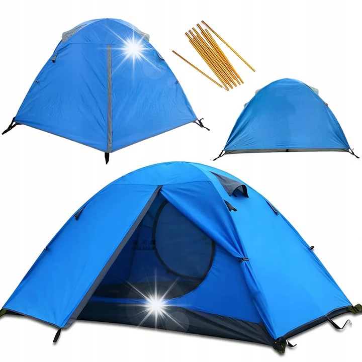 Artnico turistatábor 2 személyes, vízálló 2000-3000mm, kék, 220x140x105cm, komplett készlet