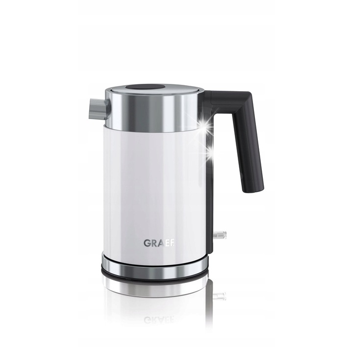 Електрическа кана Graef WK 401, 1л, 2015W, бяла, от неръждаема стомана, с подвижен филтър