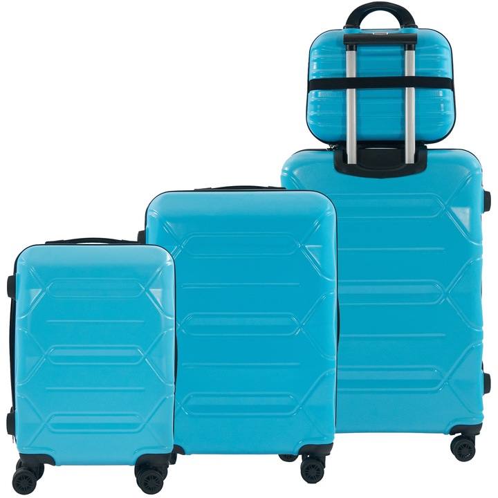 Комплект куфари Artnico 4в1 ABS, 11л, 34л, 63л, 97л, светлосин