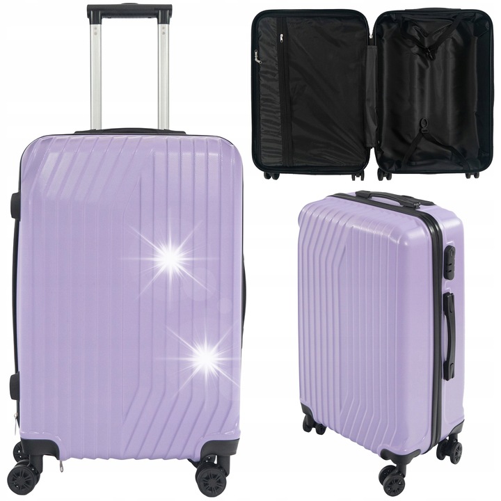 Куфар, 63L, 64x43x25 см, люляк, 4 колела, ABS корпус