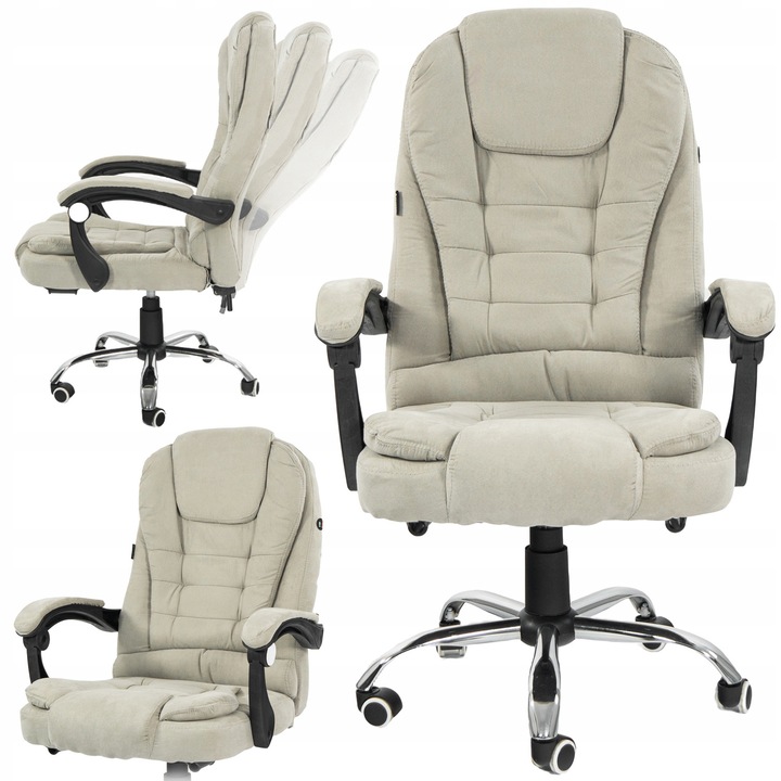 Офис стол Artnico Velo 1.0, велур, светлосив, 116x52x74см