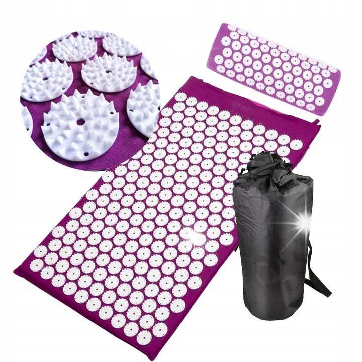 Акупресурна постелка с възглавница, комплект, 75x44см, многоцветна