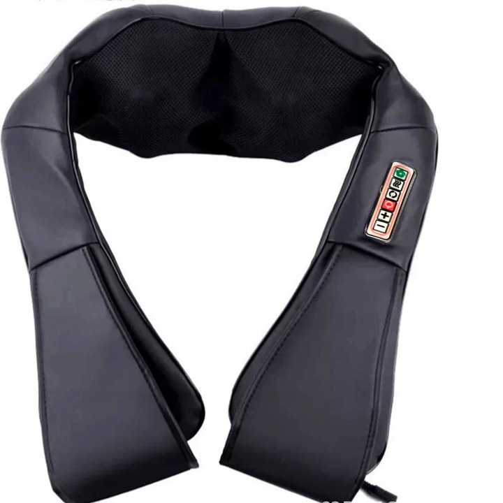 Масажор с функция за нагряване, за врат, рамене и гръб, 30W, черен