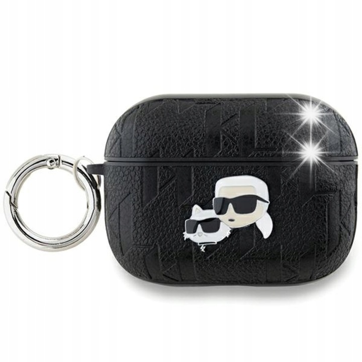Калъф, съвместим с AirPods Pro 2, Karl Lagerfeld, екологична кожа, черен