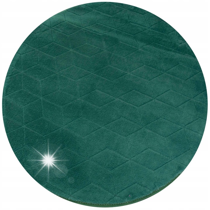 Кръгъл килим Rabbit 3D, 150x150см, зелен, противоплъзгащ