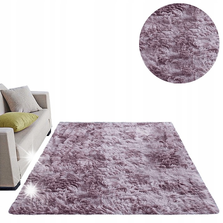 Килим Shaggy Strado Ombre 200x260cm Виолетов, дебелина 3,5cm, противоплъзгащ
