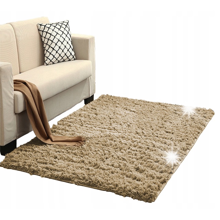 Килим Shaggy Strado 80x150 см КапучиноКамел, мек, плътен, за интериор