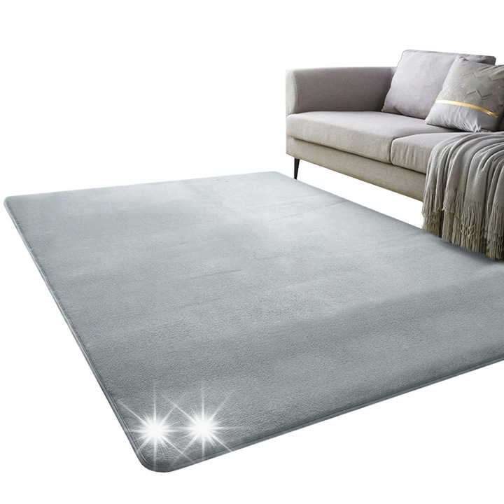 Килим Strado PolarSilver 200x300см, антиалергичен, противоплъзгащ, с къс косъм