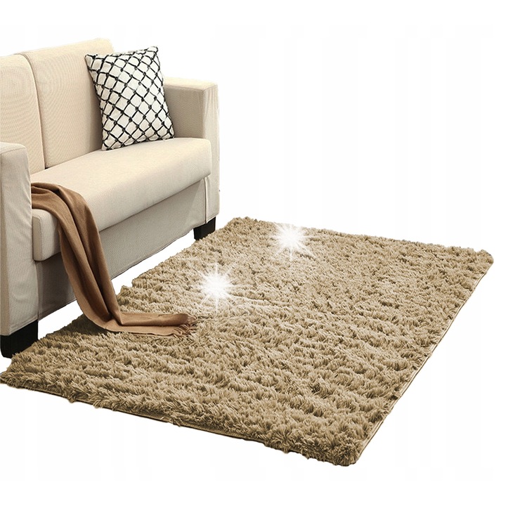Килим Shaggy Strado 160x200 см КапучиноКамел, мек, плътен, за интериор