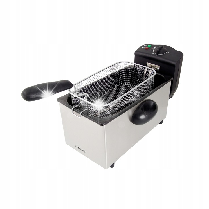 ESPERANZA olajsütő, 3L, 2200W, rozsdamentes acél, szürke