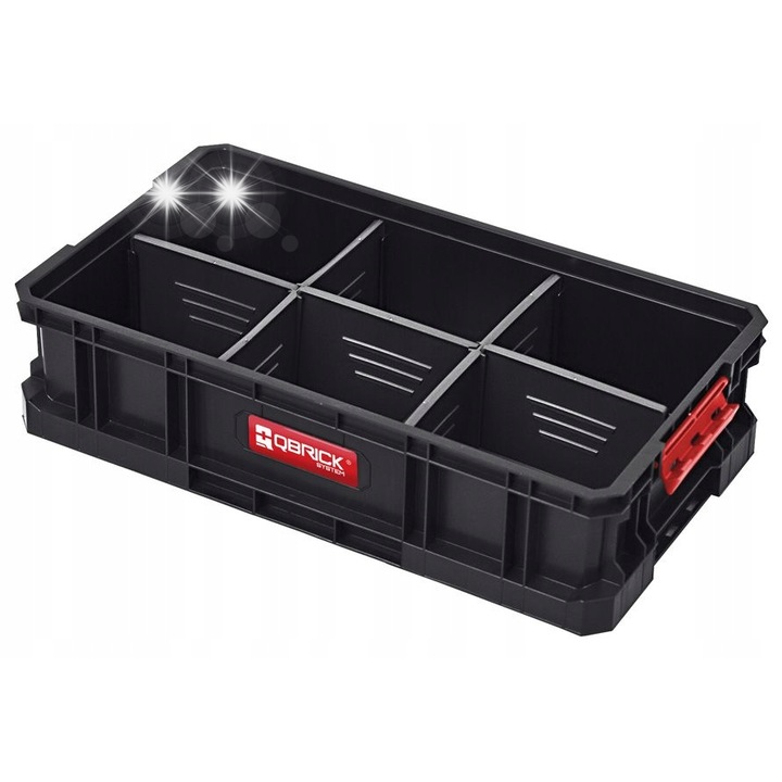 Qbrick System TWO BOX 100 FLEX rendszerező doboz, 5 rekeszes, 100x295x130mm, 14,3L
