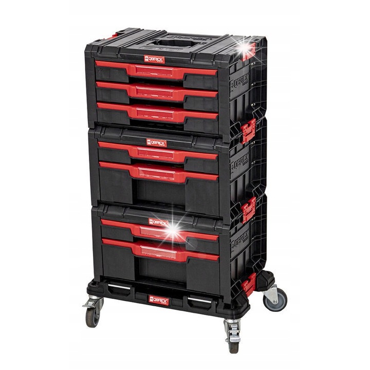 Qbrick System PRO Drawer rendszerező készlet, 7 fiók, 860x450x350mm, fekete