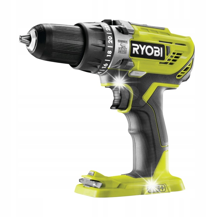 Акумулаторен винтоверт Ryobi 18V, 2 скорости, 24 настройки на въртящия момент, LED, без батерия и зарядно