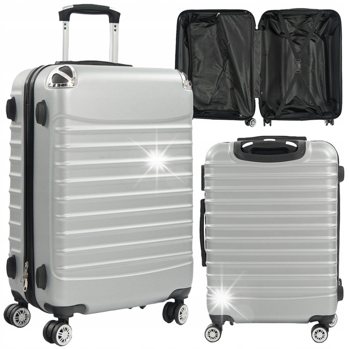 Artnico utazó bőrönd 63 l, 64x43x25 cm, szürke, 4 kerékkel, ABS tok