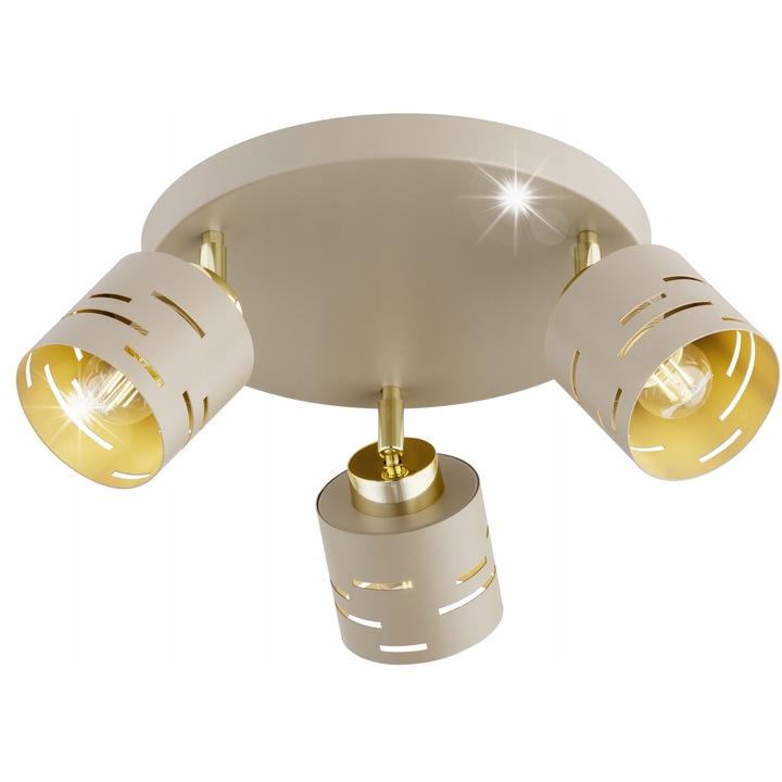 Плафониера Vox Ecru, метал, минималистичен дизайн, бежов цвят, размери 15-25x30-50см