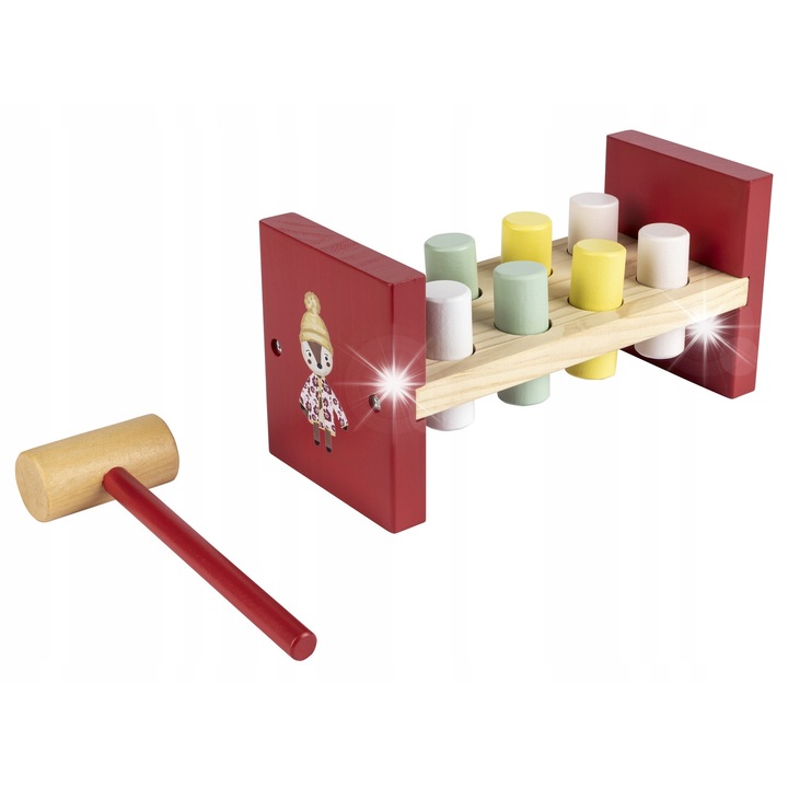 Interaktív fajáték, Lupilu, 1 kalapáccsal, többszínű, 21,8x9,4x11cm