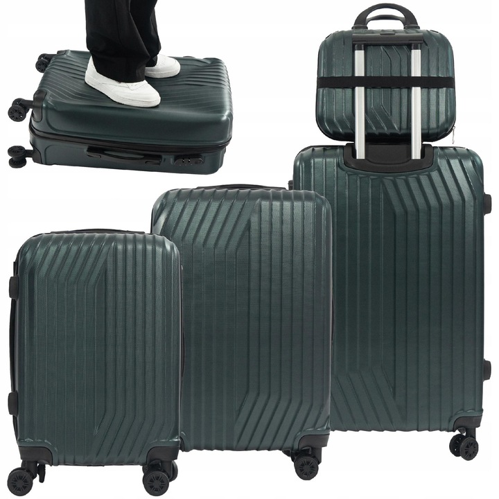 Комплект куфари Artnico 4в1 ABS тъмнозелени, 4 броя, различни размери