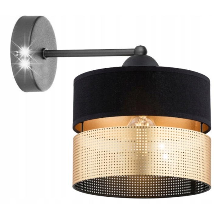 Аплика Лампа, Цвят Черен и Златист, Размери 20x20см, Модерен Дизайн