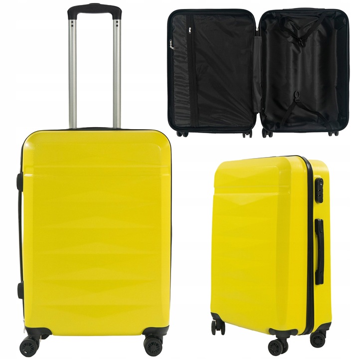 Куфар Artnico 63л 64x43x25см жълт, 4 колела, ABS корпус