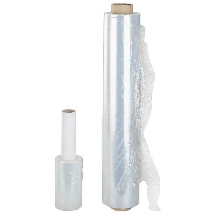 Folie stretch Meva 500mm x 144m, polietilenă, transparentă, 23 microni