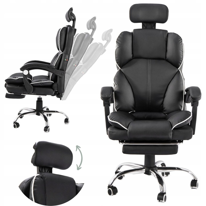 Офис стол Artnico Seli 3.0 черен масажен регулируем 128x50x52см