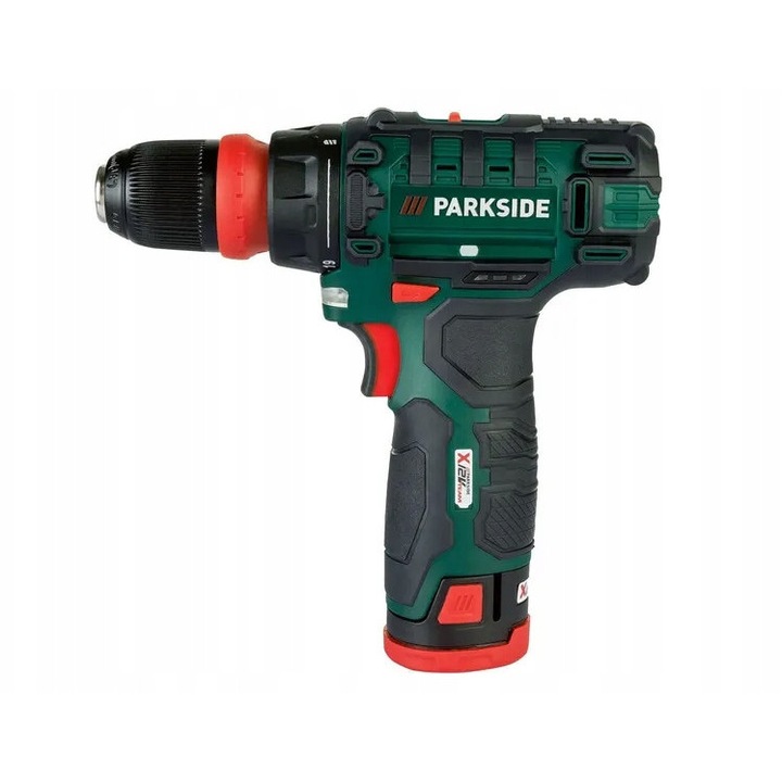 Акумулаторна бормашина Parkside PBSA 12V, батерия, зарядно устройство, куфар, 2 скорости, LED