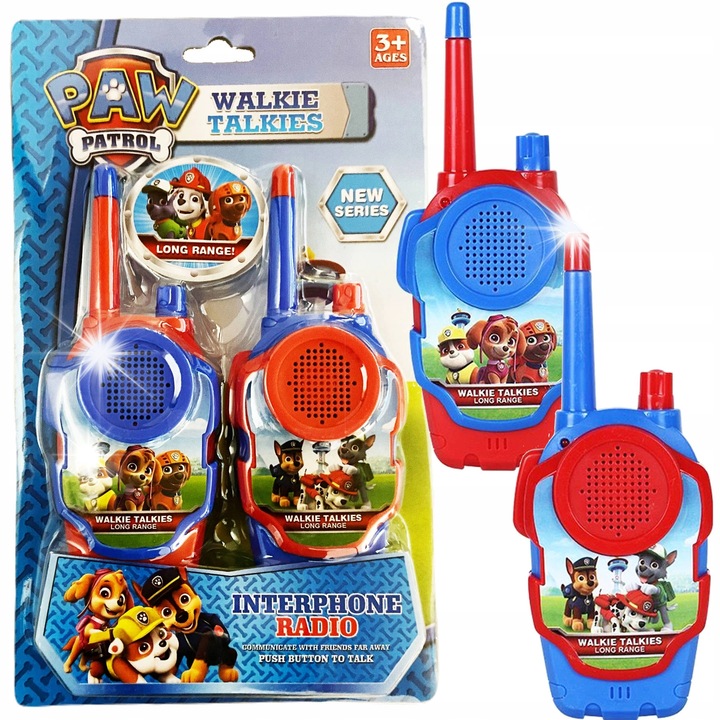 PSI PATROL játékszett, 2x Walkie Talkie, Marshall kivetítős óra, 30x18x5cm, 29x15x6cm