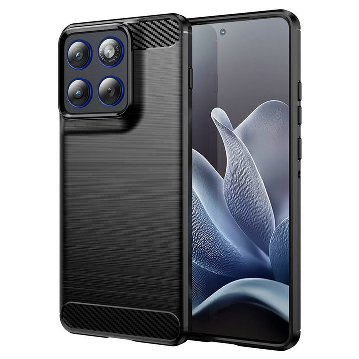 Калъф Carbon Resistance за Motorola Edge 70, Оптимизация против удар, Long Term Case, Черен