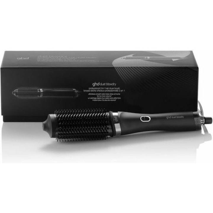 Perie electrica de par GHD Duet Blow Dry, 2 trepte temperatura, 3 trepte viteza, negru