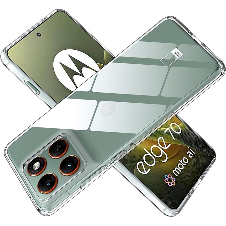 Husa TPU High Clear за Motorola Edge 70, Diamond Design, Lightweight Bumper Case, Shock Absorption, Unique Long-lasting Anti-Yellowing Tech, Прозрачна