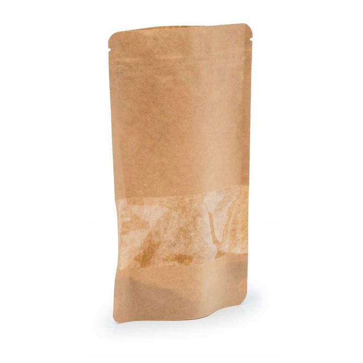 Punga De Hartie Pentru Sudare, Neopac, Material Hartie Japan Kraft, Fereastra De Inspectie Mica, Grosime Totala 135 Μm, Folie De Baza 30 Μm Opp + 45 Μm Cpp, 22.5 x 13 x 7 cm, Bej Natural, 25 Buc