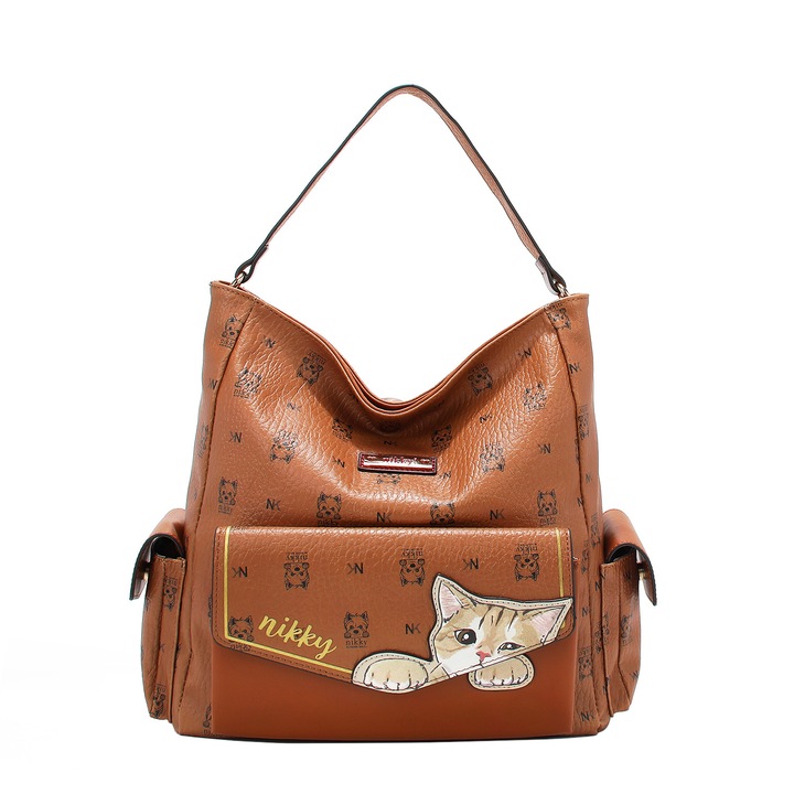 Geanta dama NIKKY FINDSMEOW BROWN NK12821, Maro, Universal