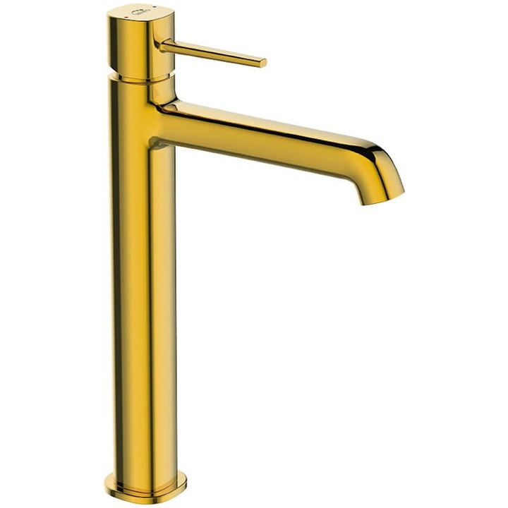 Mosdó csaptelep, Laveo, POLA, arany, 165mm, 297mm, KLIK KLAK leeresztővel