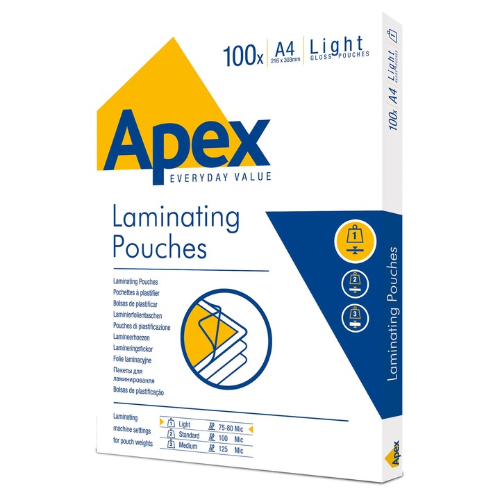 Folie laminat Apex A4 80 microni 100buc/top