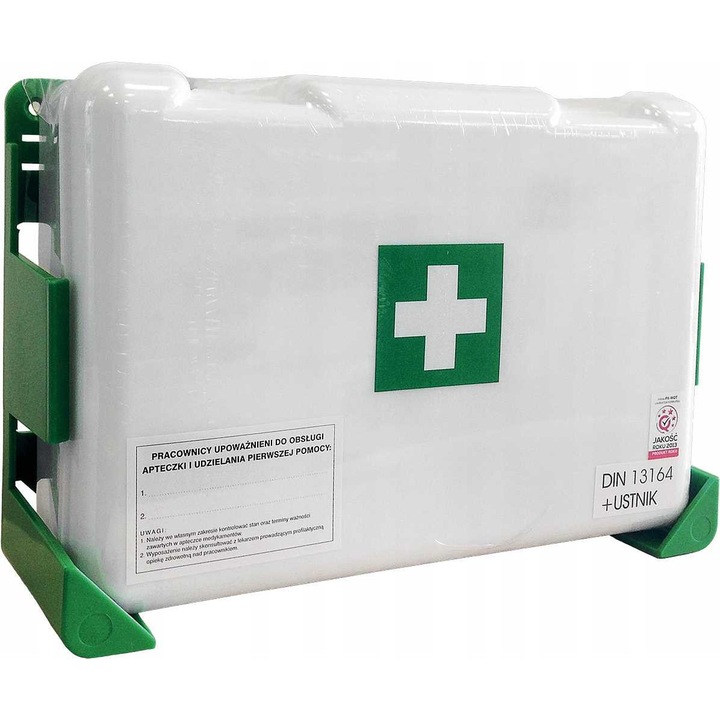 Trusa de prim ajutor, PK-MOT, 14 piese, alb-verde, 25x17x8cm