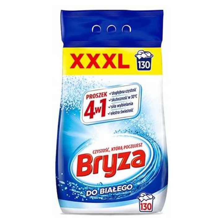 Mosószer Bryza 4in1 fehér 8,45kg, 130 mosás, hatékony 30°C-on, folteltávolítás