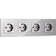 Priza cvadrupla NavarisNavaris, inacastrabila, cu rama din sticla securizata, 30 x 8.7 cm, design elegant, 4000W, Gri