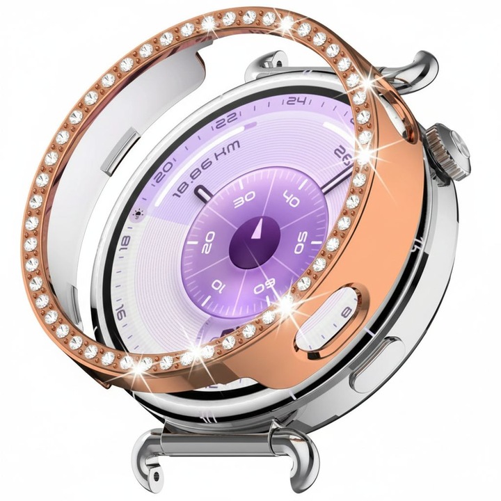 PC kristályos tok Huawei Watch GT6 41mm-hez – Elegáns, ultrakönnyű védelem, rózsaarany