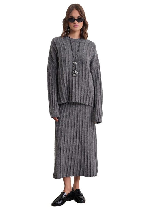 Compleu dama, Mixray, Gri, Tricot, One Size INTL