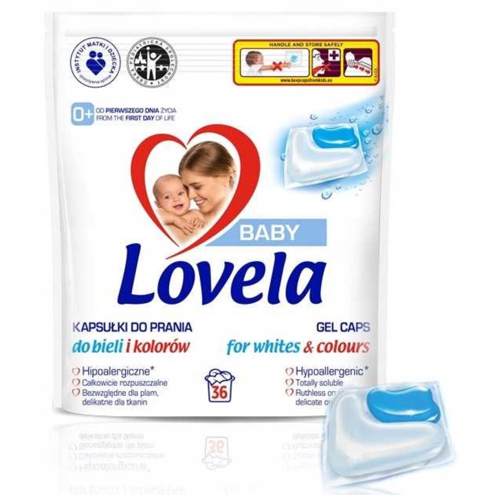 Mosószer, Lovela Baby, hipoallergén, 36 kapszula