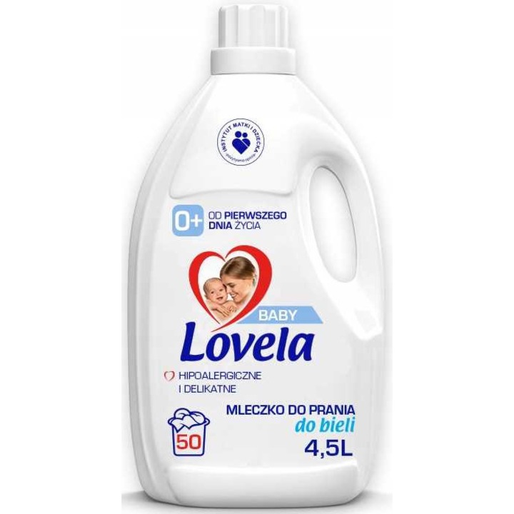 Lovela Baby, folyékony mosószer, hipoallergén, 4,5l, fehér ruhákhoz, allergénmentes