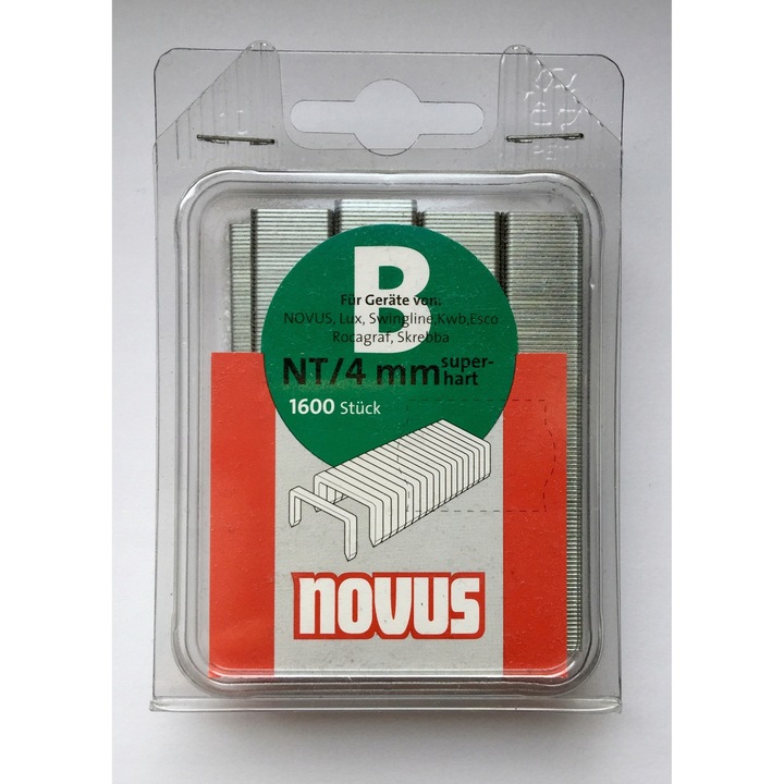 Set capse Novus NT/4, 1600 buc, 4mm, 13mm, pentru textile, carton, lemn