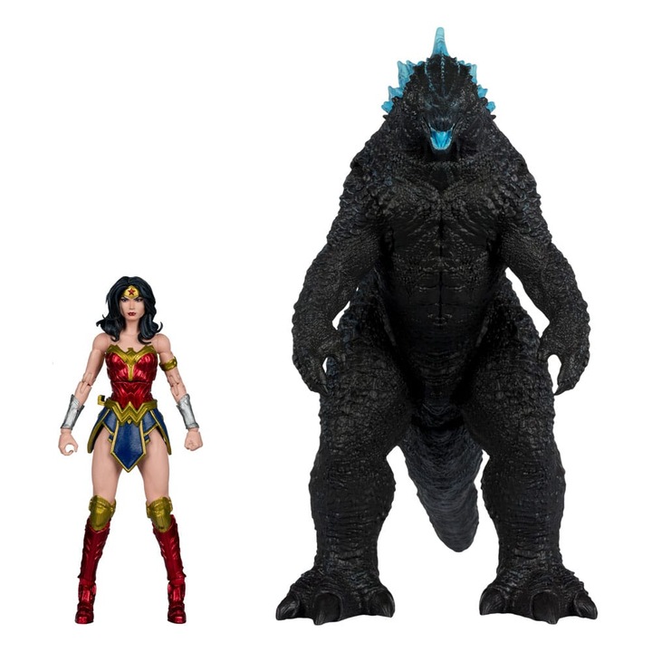 Figurine set DC Multiverse Wonder Woman 18 cm si Godzilla 30 cm, multicolor
