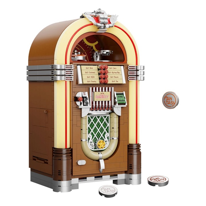 Set constructie PANTASY Jukebox, educational, compatibil cu alte seturi, Multicolor, 1273 piese, 18x14x32 cm