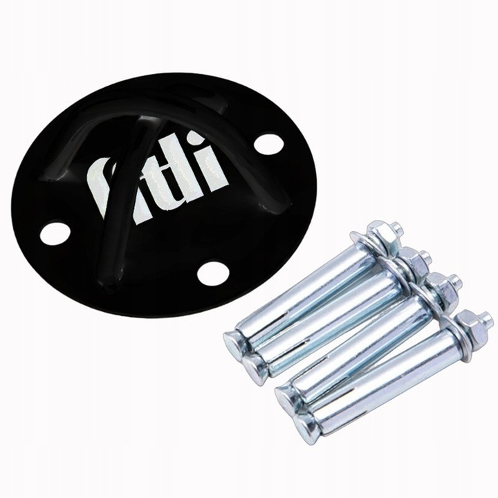 Suport cu fixare în perete pentru curele antrenament, FitLi, metal, negru, 12x5.8cm, set complet pentru instalare