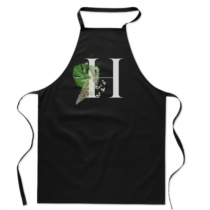 Sort de bucatarie personalizat, negru, bumbac, 90x65cm