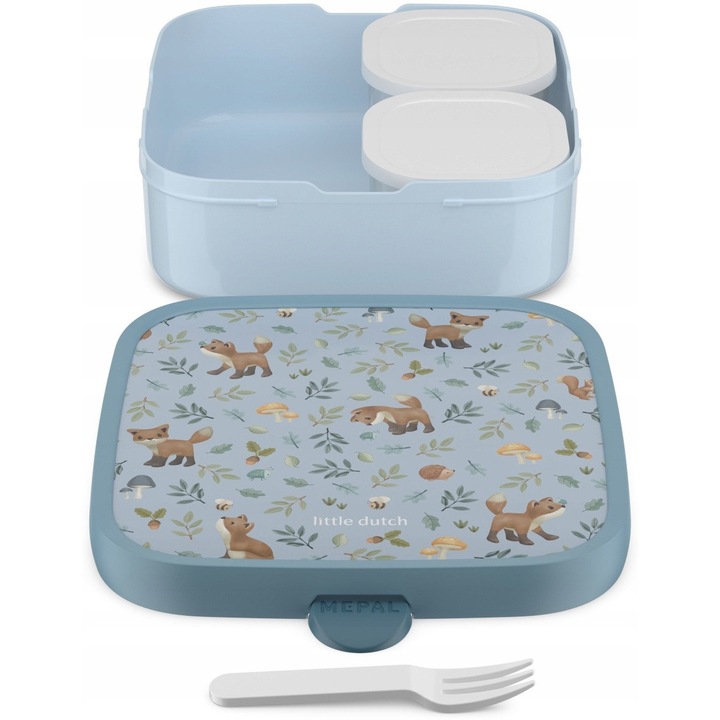 Mepal Campus Bento Large uzsonnásdoboz, 1650 ml, elválasztókkal, villával, többszínű